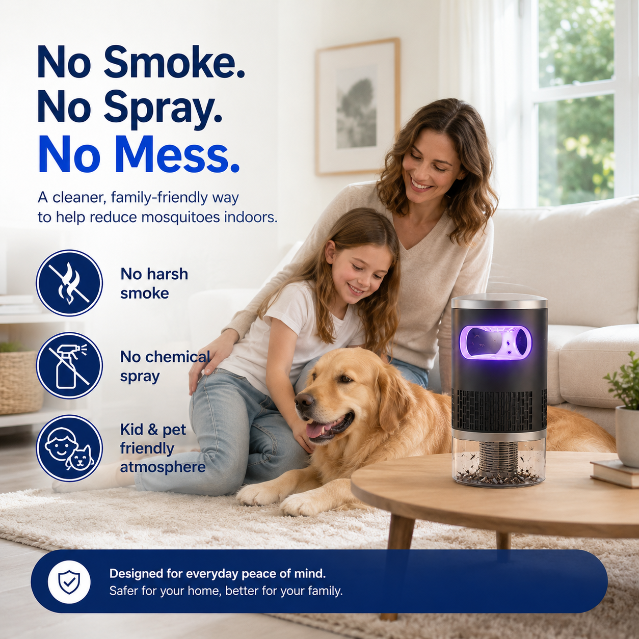 🦟Ultra-Quiet Bionic UV Suction Mosquito Trap– 🔇quiet, USB, chemical-free. 🌙
