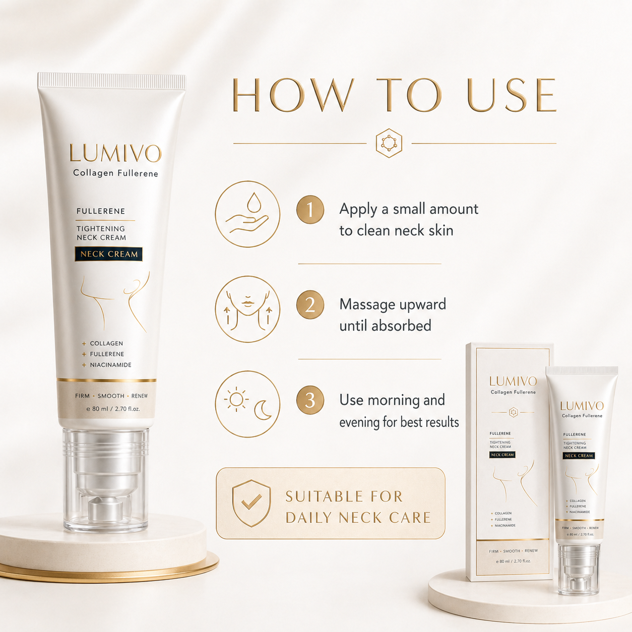 🎁Mother's Day Special-LUMIVO™🧴 Neck Firming Roller Cream with Collagen & Hyaluronic Acid