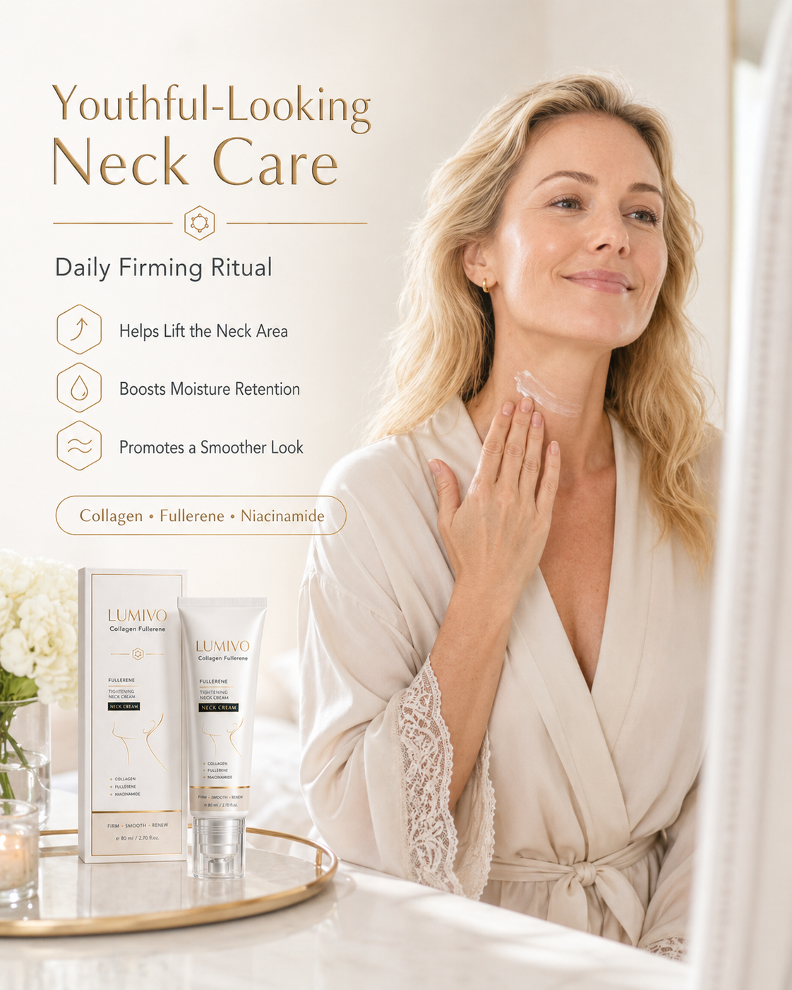 🎁Mother's Day Special-LUMIVO™🧴 Neck Firming Roller Cream with Collagen & Hyaluronic Acid