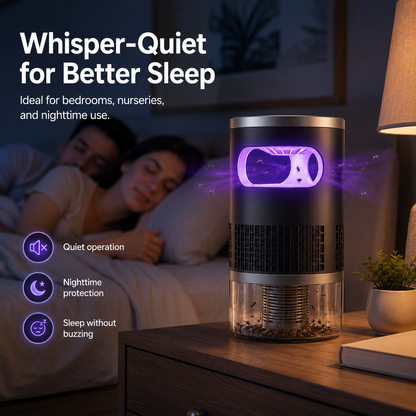 🦟Ultra-Quiet Bionic UV Suction Mosquito Trap– 🔇quiet, USB, chemical-free. 🌙